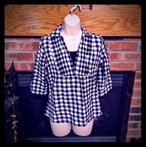 Dress Barn brand 3/4 flannel popover size small